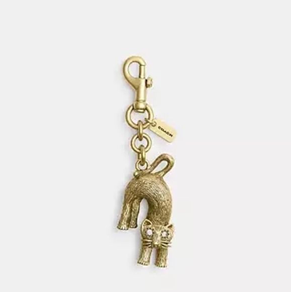 Coach Accessories - Coach Gold Cat Keychain